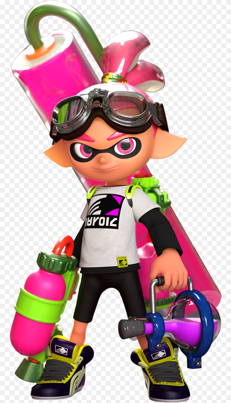 Inkling Boy Clip Royalty Download Splatoon Pink Inkling Boy, Accessories, Goggles, Baby, Person Free Png