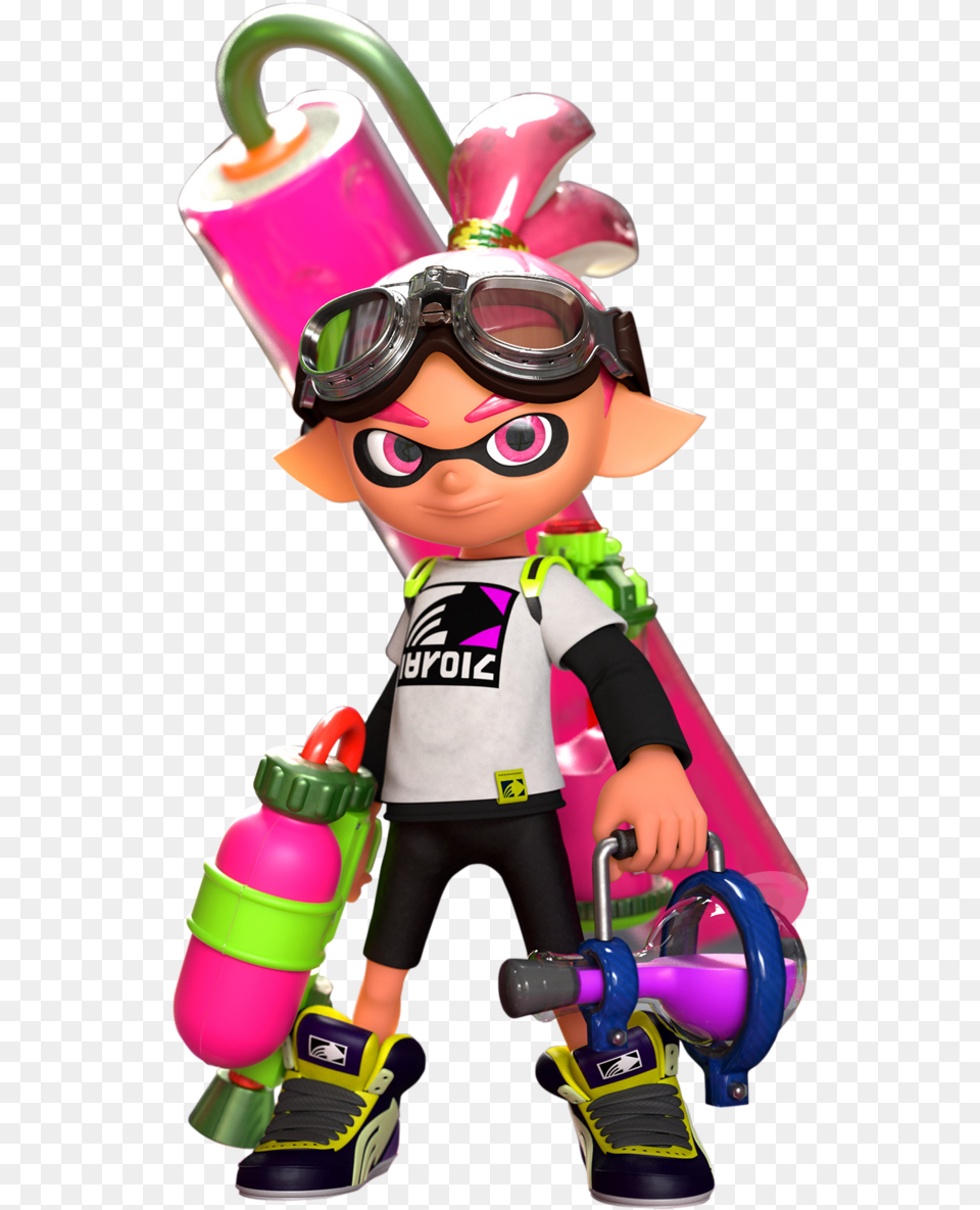 Inkling Boy Inkling Boy Splatoon Pink Inkling Boy, Accessories, Goggles, Baby, Person Png