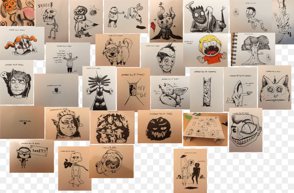 Inktober 2016 Collage Motif Free Png