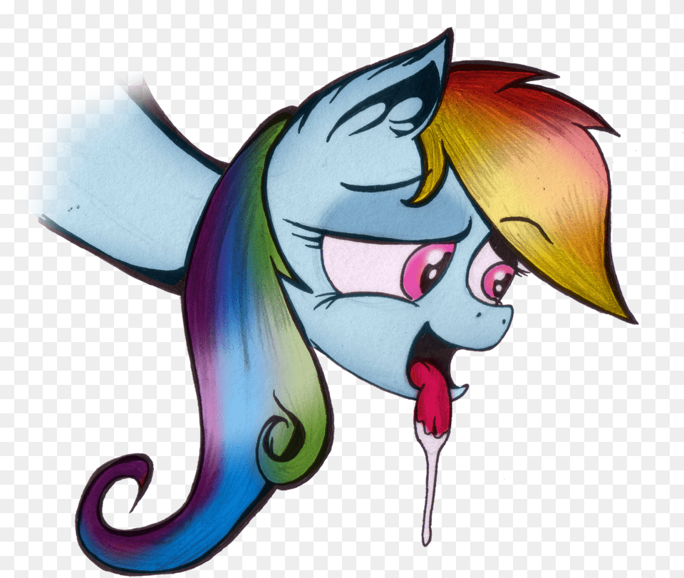 Inky Draws Drool Expression Hungry Rainbow Dash Cartoon Free Png
