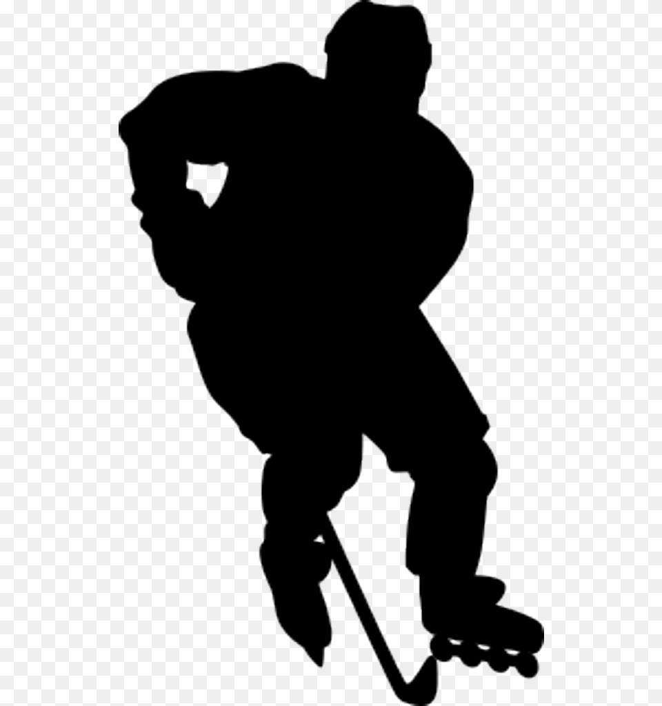 Inlinehockey Silhouette, Adult, Male, Man, Person Free Png Download