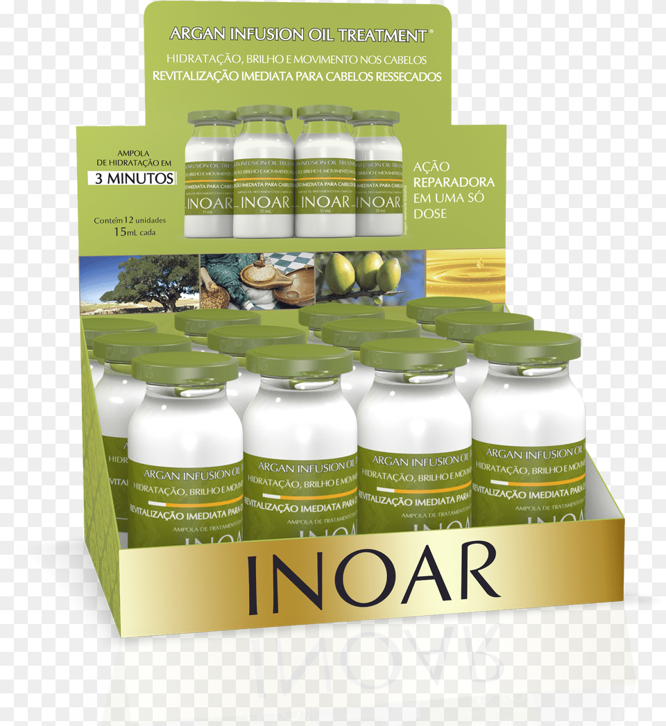 Inoar Argan Oil 7ml Display Com 12 Unidades Inoar, Herbal, Herbs, Plant, Advertisement Free Png Download