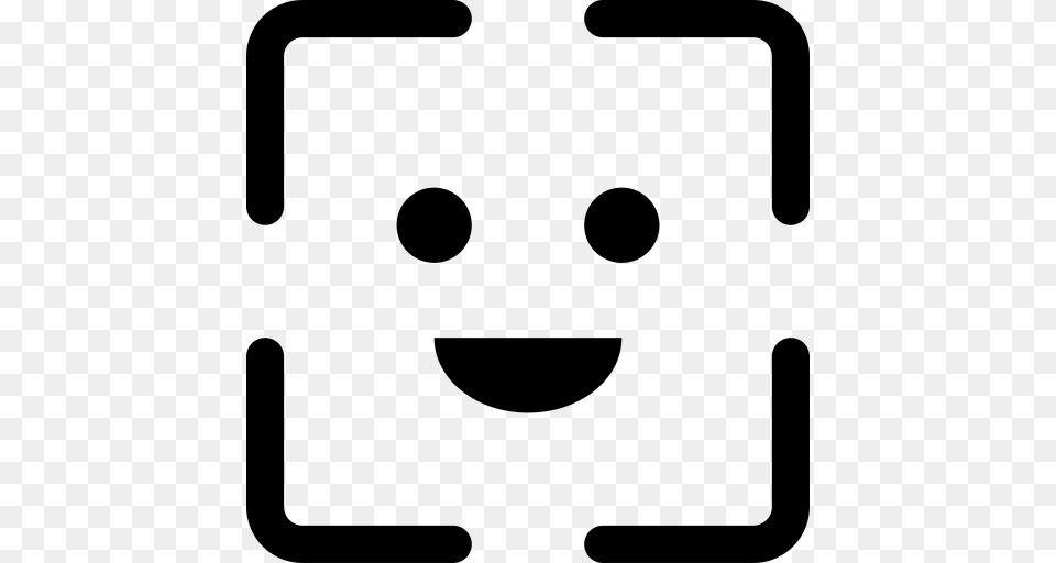 Input Facescan Face Glad Icon With And Vector Format, Gray Png Image