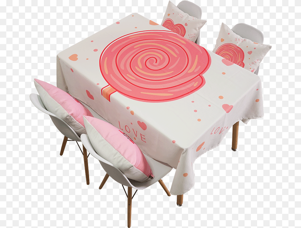 Ins Pink Square Tablecloth Square Princess Wind Cute Tablecloth, Dining Table, Furniture, Table, Chair Free Transparent Png