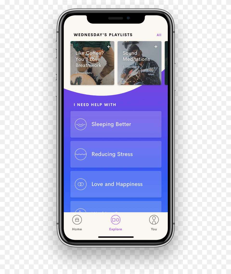 Inscape Meditation App Playlists Enterprise Inscape App, Phone, Mobile Phone, Electronics, Male Free Transparent Png