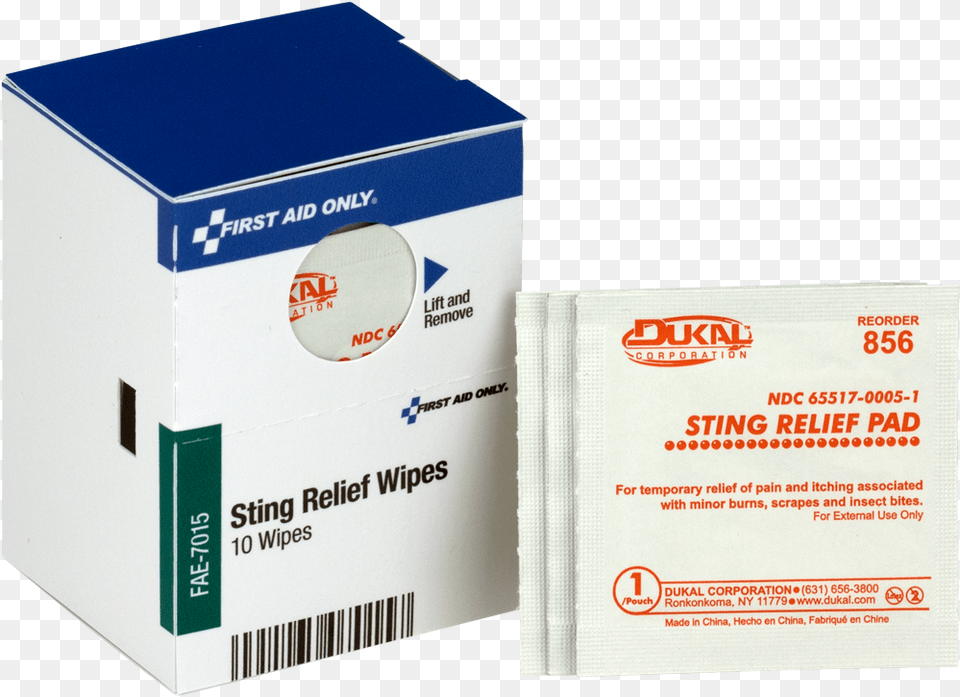 Insect Sting Relief Pad Insect Sting Relief Pad Insect First Aid Only Fae7040 Antibiotic Ointment Packet, Box, Cardboard, Carton, First Aid Free Png Download