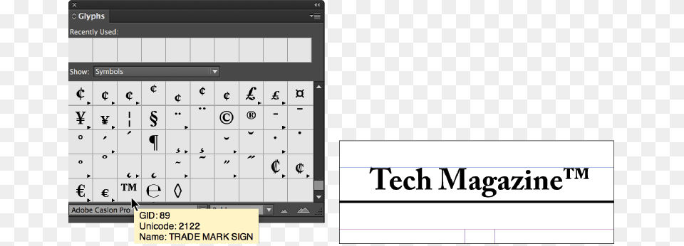 Insert The Trademark Glyph From The Glyphs Panel Into Number, Text Png