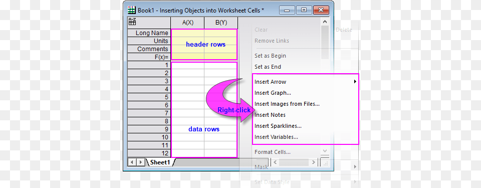 Inserting Graphs Images And Other Objects Into Worksheet Worksheet, Text, Number, Symbol Png Image