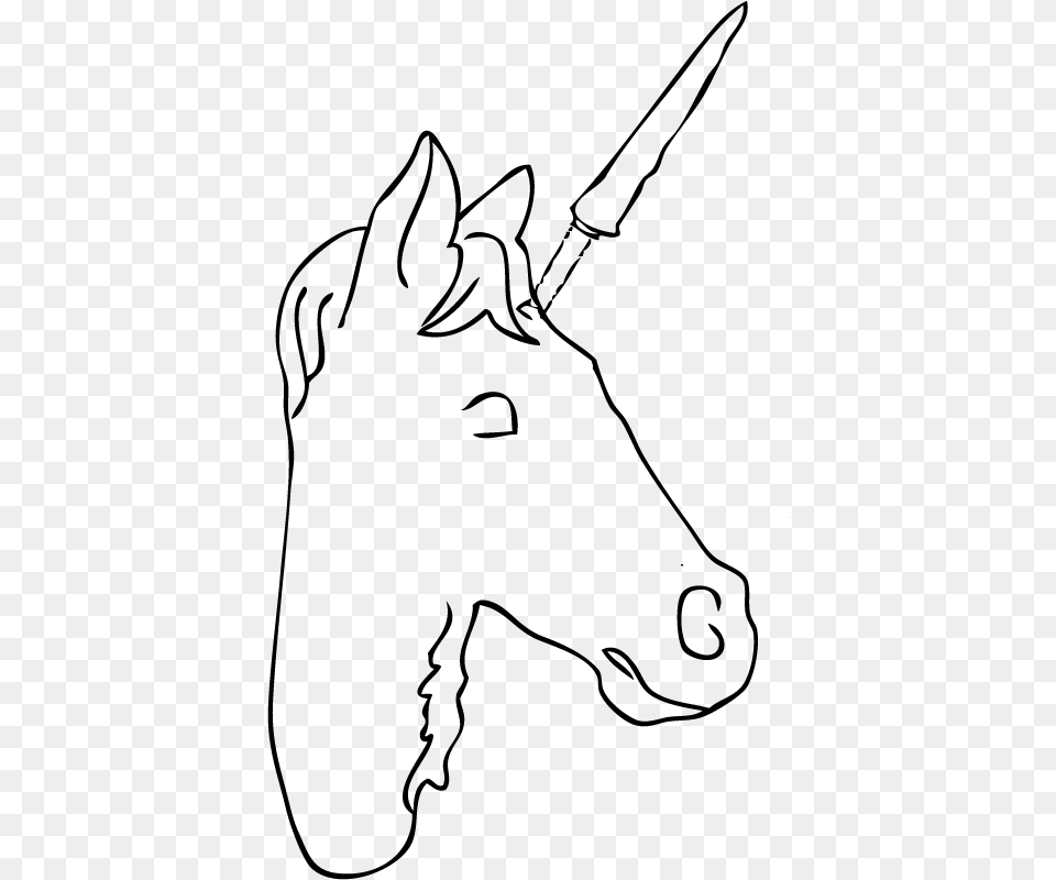 Inserting Horn Into The Unicorn Head Inserting Horn Line Art, Lighting, Silhouette, Nature, Night Png