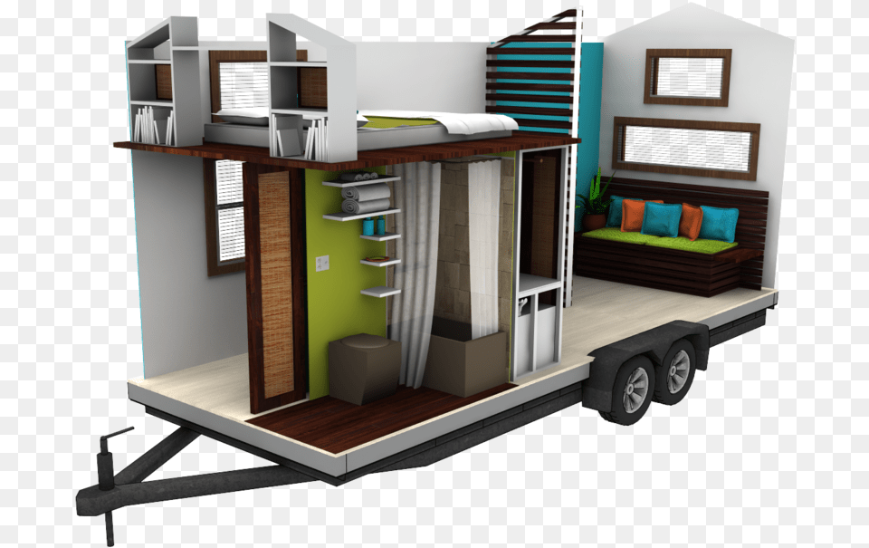 Inside Front Right 01 1 Tiny House 3d Plan, Kiosk, Furniture, Indoors Free Png