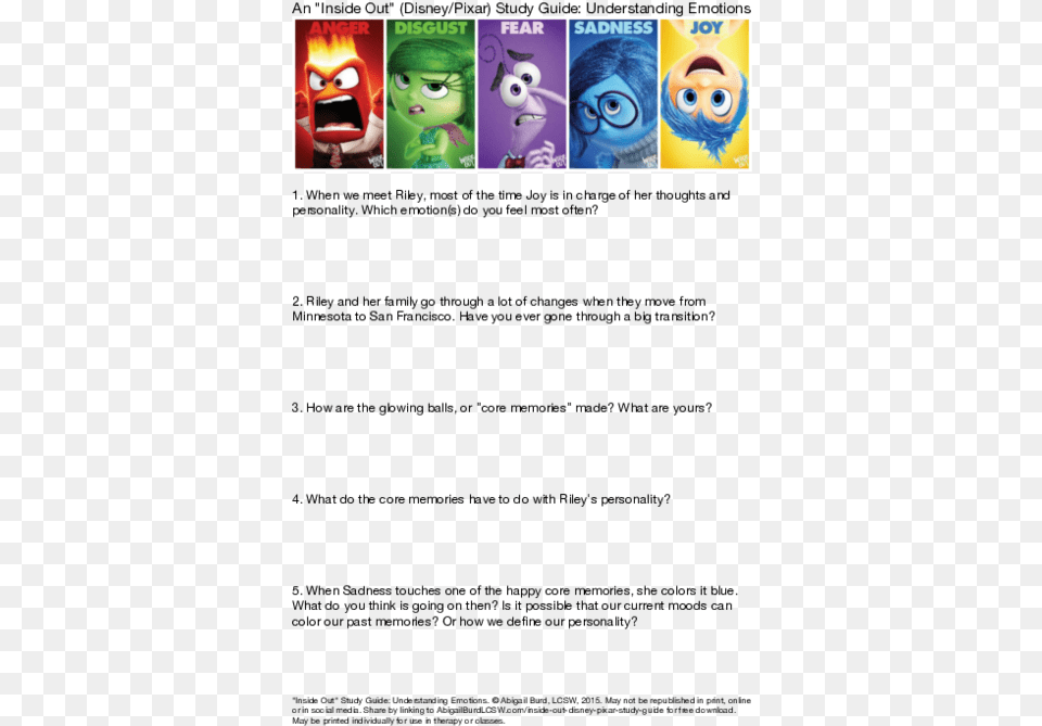 Inside Out Study Guide Understanding Emotions, Book, Publication, Baby, Person Free Png