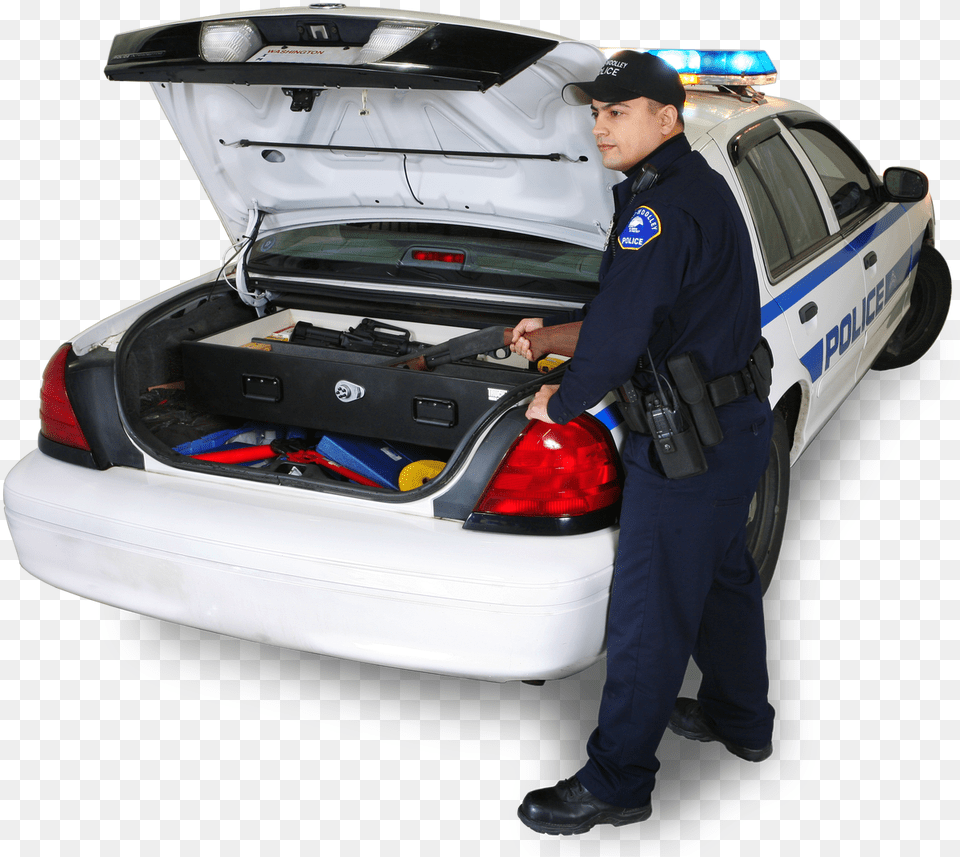 Inside Police Car Trunk, Adult, Vehicle, Transportation, Person Free Transparent Png