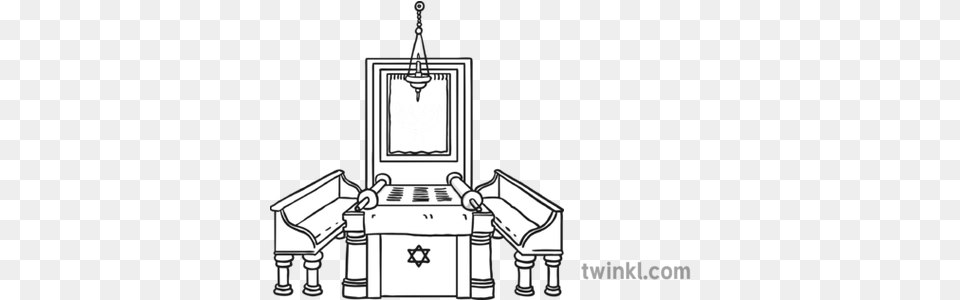 Inside Synagogueboy With Cross Black And White Illustration Vertical, Altar, Prayer, Church, Building Free Png Download