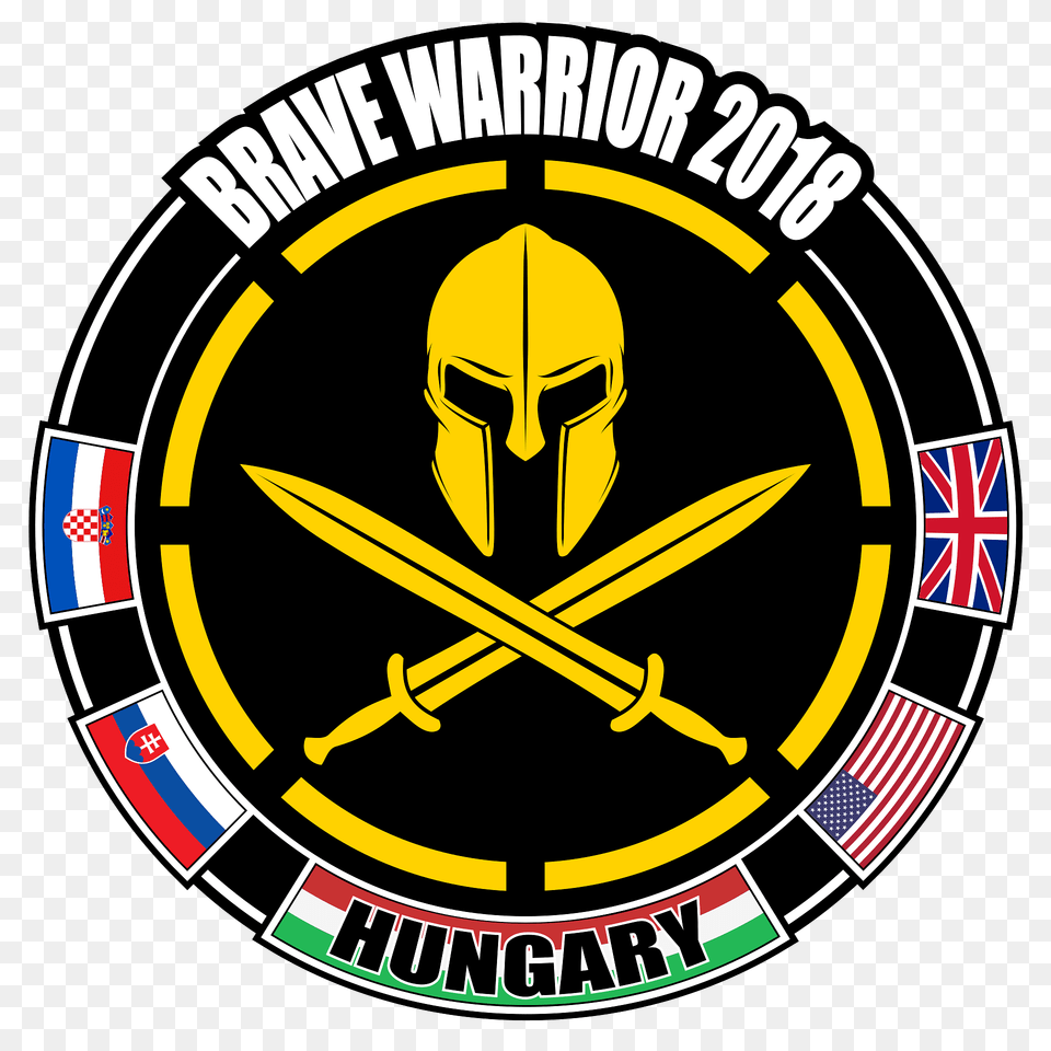 Insignia Hungary Army Exercise Brave Warrior 2018 Clipart, Symbol, Emblem, Adult, Person Png