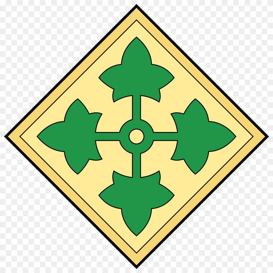 Insignia Usa Army 4th Infantry Division Ssi Clipart, Symbol, Cross, Nature, Outdoors Free Transparent Png