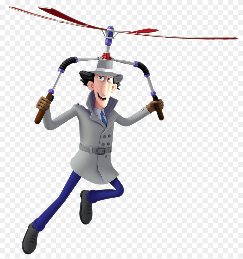 Inspector Gadget Flying Hat, People, Person, Aircraft, Helicopter Free Png Download