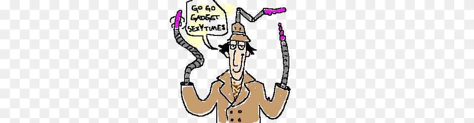 Inspector Gadget Is A Sex Maniac Drawing, Person, Photography, Face, Head Free Png Download