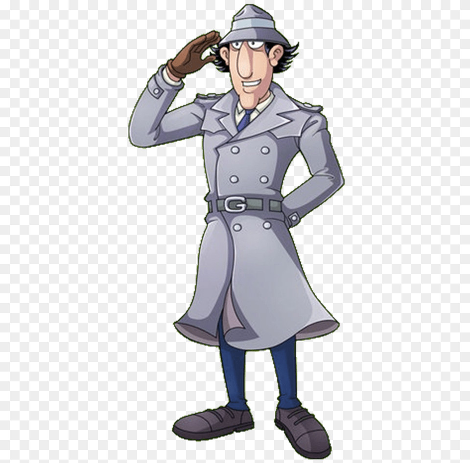 Inspector Gadget Saluting, Book, Clothing, Coat, Comics Png Image