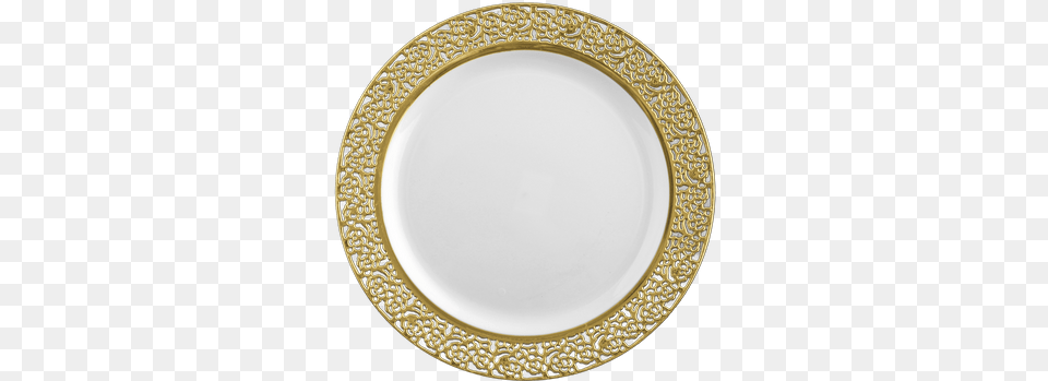 Inspiration 9 White W Gold Lace Border Luncheon Plastic White And Silver Dinner Set, Art, Porcelain, Platter, Pottery Png