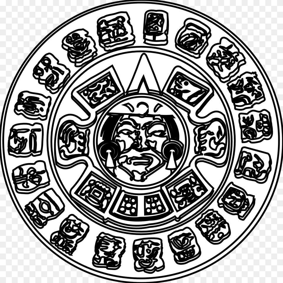 Inspiration Coloring Pages Mayan Calendar Mayan Art, Emblem, Symbol, Logo, Face Png