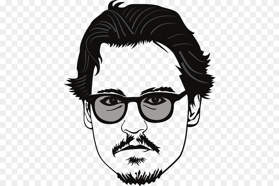 Inspirational Quotes By Johnny Depp Johnny Depp Clipart, Stencil, Portrait, Photography, Person Png