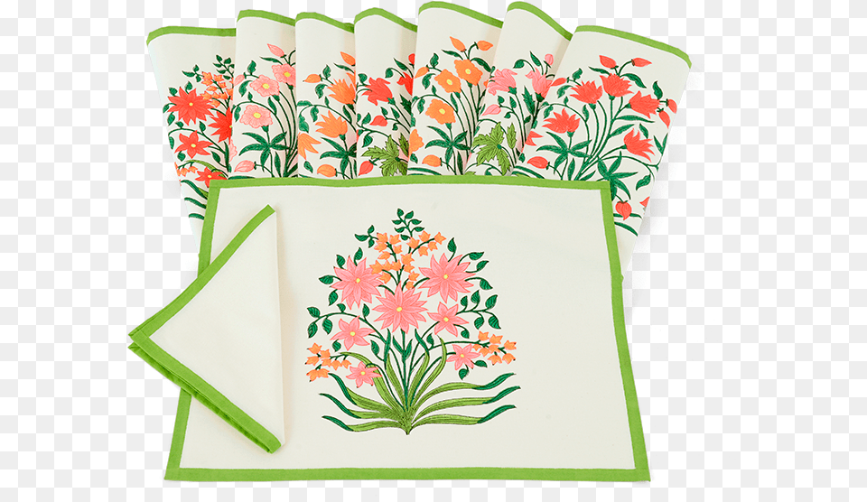 Inspired By The Mughal Love Of Flowers Each Placemats Placemat, Art, Pattern, Graphics, Floral Design Free Transparent Png