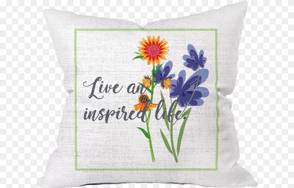 Inspired Life Floral Pillow Cover Cushion, Home Decor, Pattern, Plant, Wedding Png