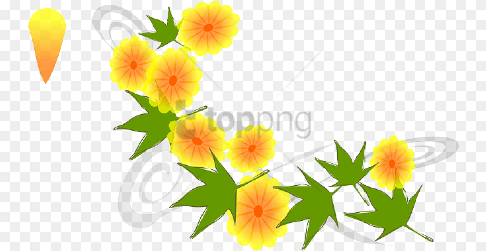 Inspired Yellow Flower Flowers Japanese Clipart Day Clip Art, Plant, Sunflower, Petal, Floral Design Free Png Download
