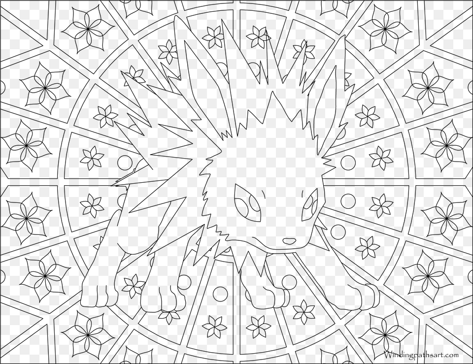 Inspiring Pokemon Coloring Pages Jolteon Jolteon Pokemon Adult Coloring Pages, Gray Free Png Download