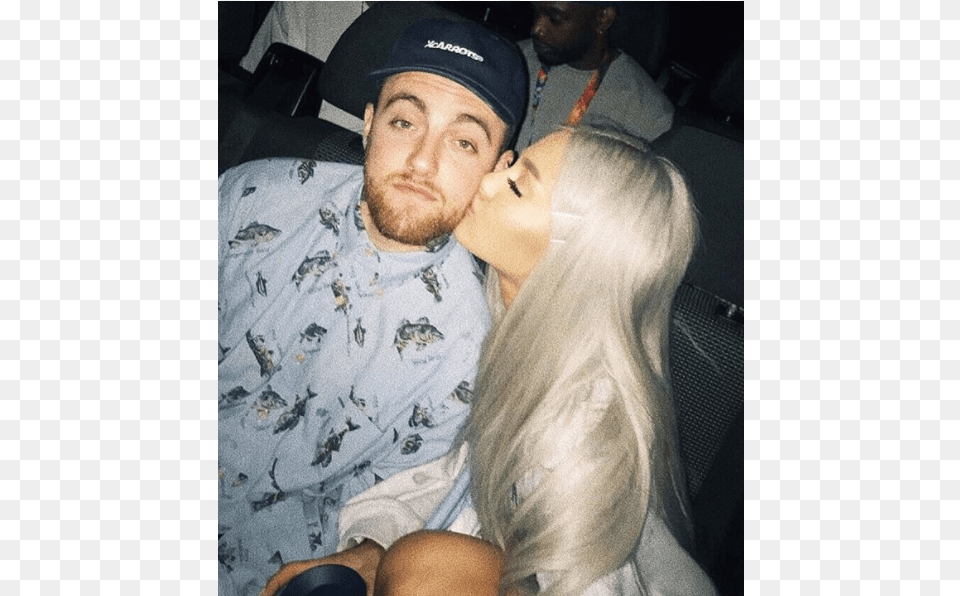 Instagram Ariana Grande And Mac Miller, Romantic, Person, Kissing, Hat Free Transparent Png