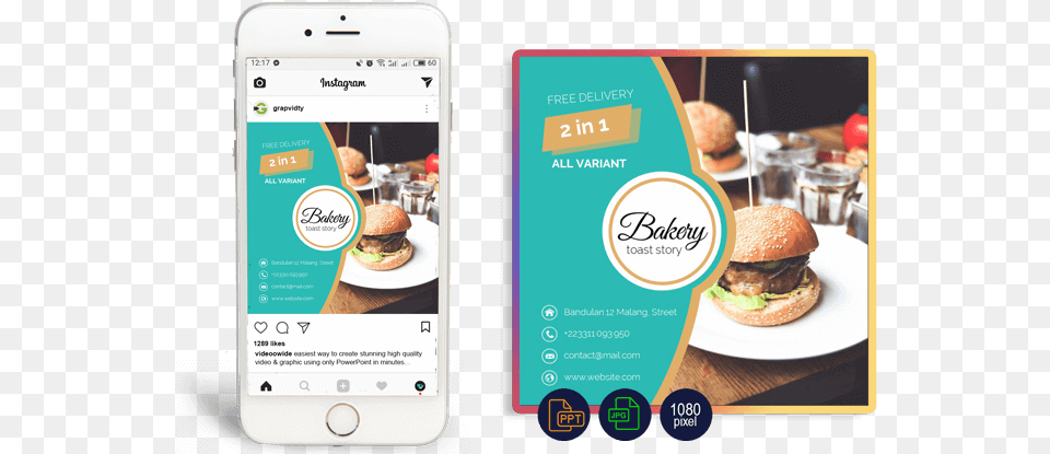 Instagram Banner Templates Mark Review Product Design, Advertisement, Burger, Food, Poster Free Png Download