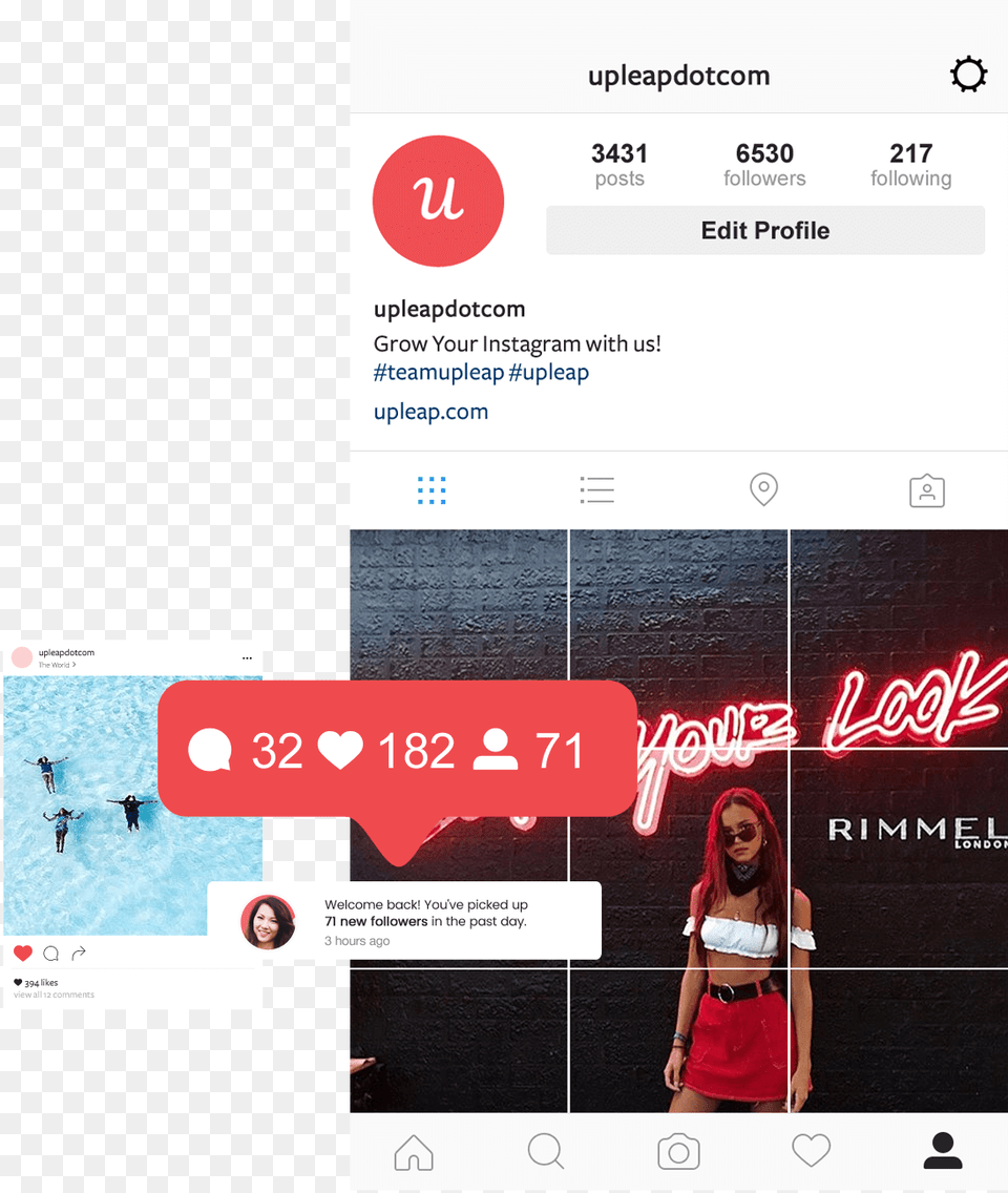 Instagram Girl Model Inside An Instagram Profile Instagram Profile Design For Model, Adult, Poster, Person, Woman Png Image
