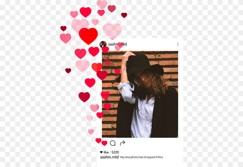 Instagram Growth Profile Heart, Advertisement, Clothing, Sun Hat, Poster Free Transparent Png