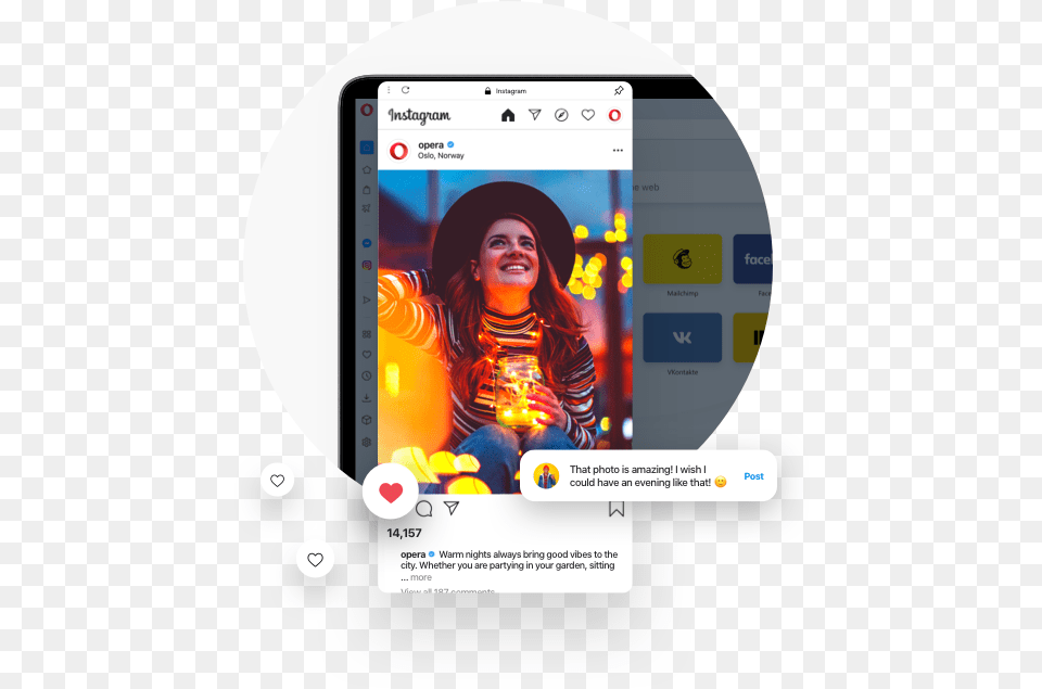 Instagram In Opera Post View And Message Instagram, Adult, Female, Person, Woman Png