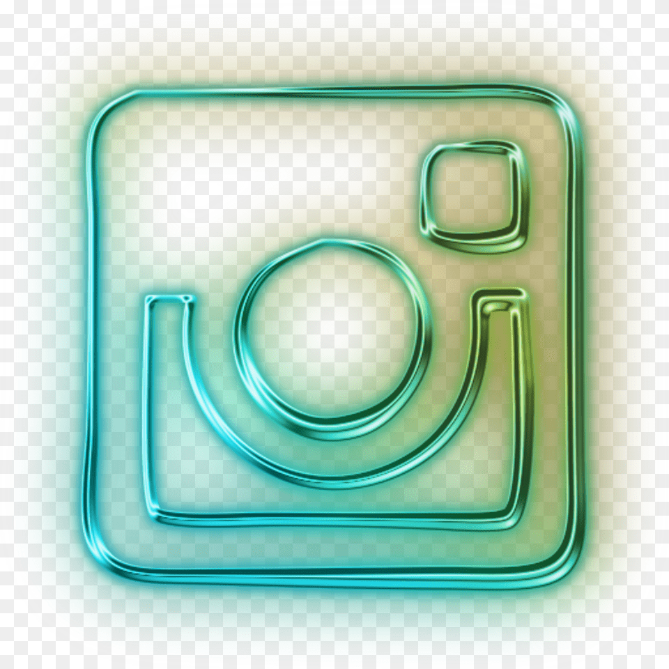 Instagram Logo Old Neon Light Blue Green Yellow Freetoe Free Png