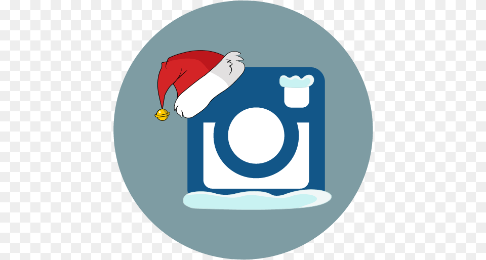 Instagram Santa Hat Snow Icon Christmas Social Media Buttons, Disk Png