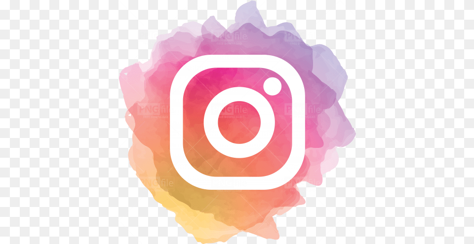 Instagram Watercolor Social Media Logo Photo 1037 Social Media Follow Us On Instagram, Mineral, Flower, Plant, Rose Png Image