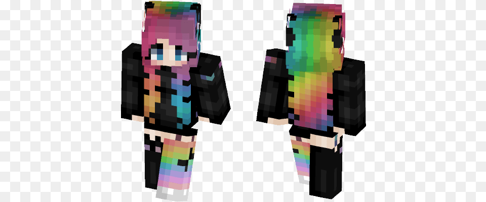 Install Rainbow Girl Skin Instruction Minecraft, Art, Graphics, Adult, Male Png Image