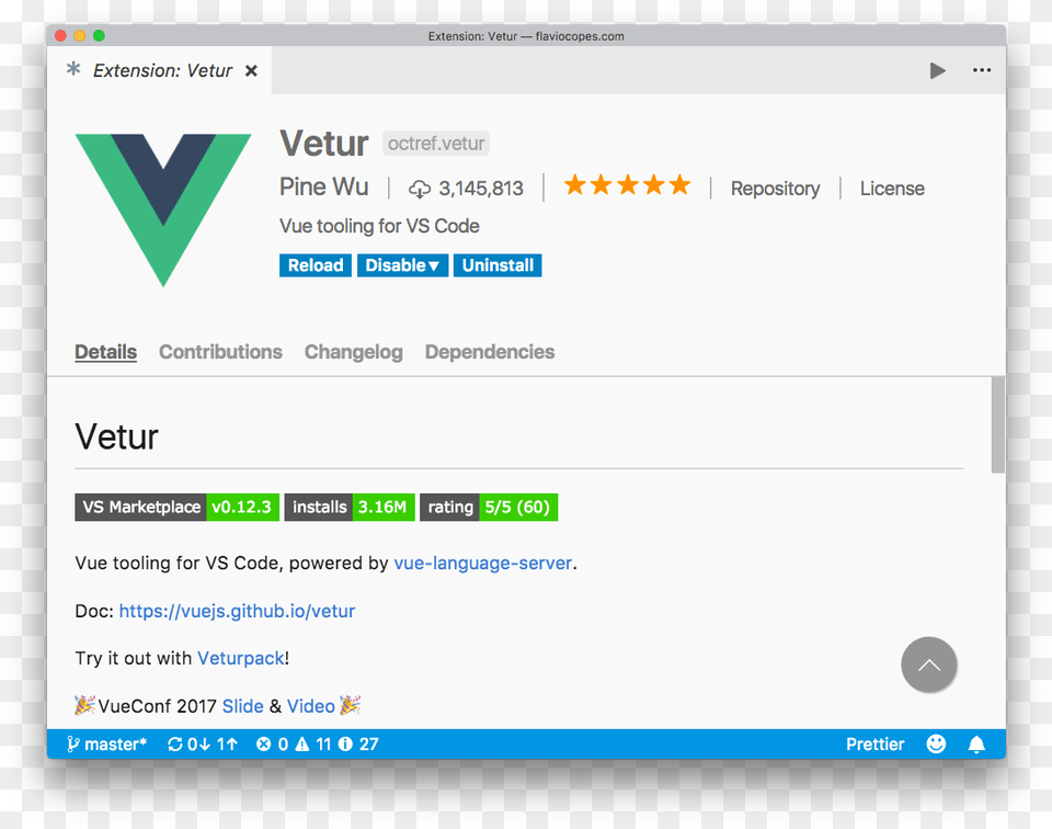 Install Vetur In Vs Code, File, Webpage, Text Free Png Download