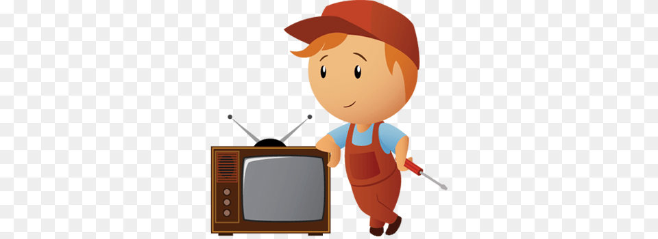 Installation Aerial Force Fixing A Tv Cartoon, Computer Hardware, Electronics, Screen, Hardware Png Image