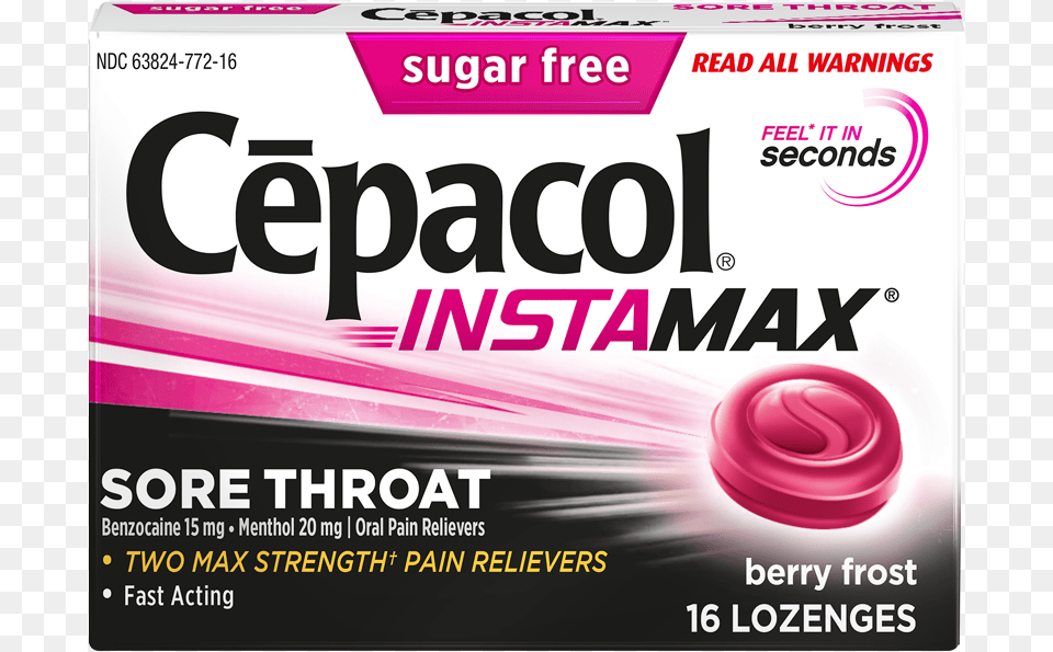 Instamax Sore Throat Berry Frost Lozenges Cepacol, Advertisement, Gum Png Image