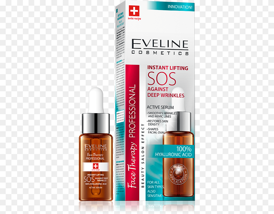 Instant Lifting Sos Against Deep Wrinkles Hyaluronic Acid, Bottle, Lotion, Cosmetics, Perfume Png Image