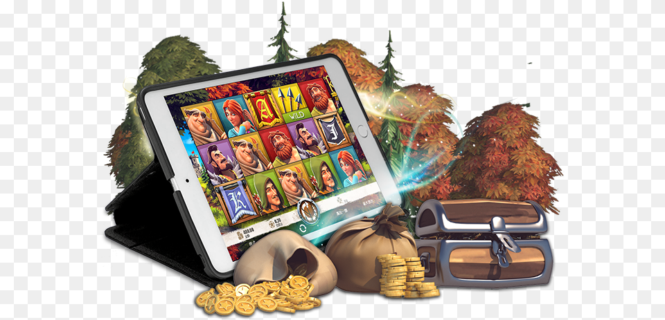 Instant Winnings On Your Mobile Mobile Slot Game, Treasure, Computer, Electronics, Computer Hardware Png Image