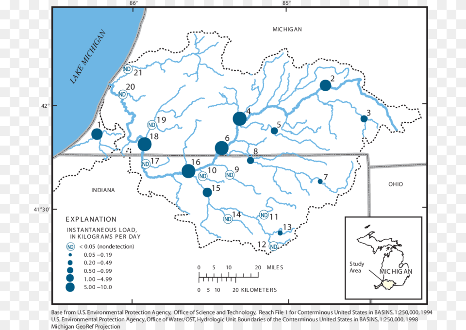 Instantaneous Loads Of Atrazine In Stream Water The St Atlas, Chart, Plot, Map, Diagram Free Png