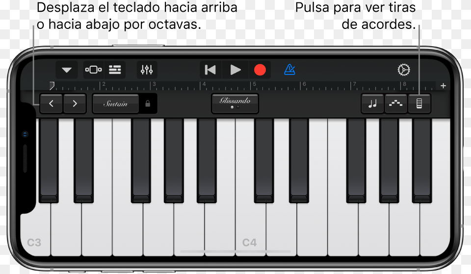 Instrumento Tctil Teclado Old Town Road Garageband, Keyboard, Musical Instrument, Piano Png Image