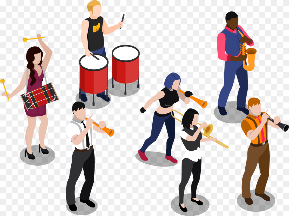Instrumentos Musicales De Banda, Leisure Activities, Group Performance, Music, Music Band Png