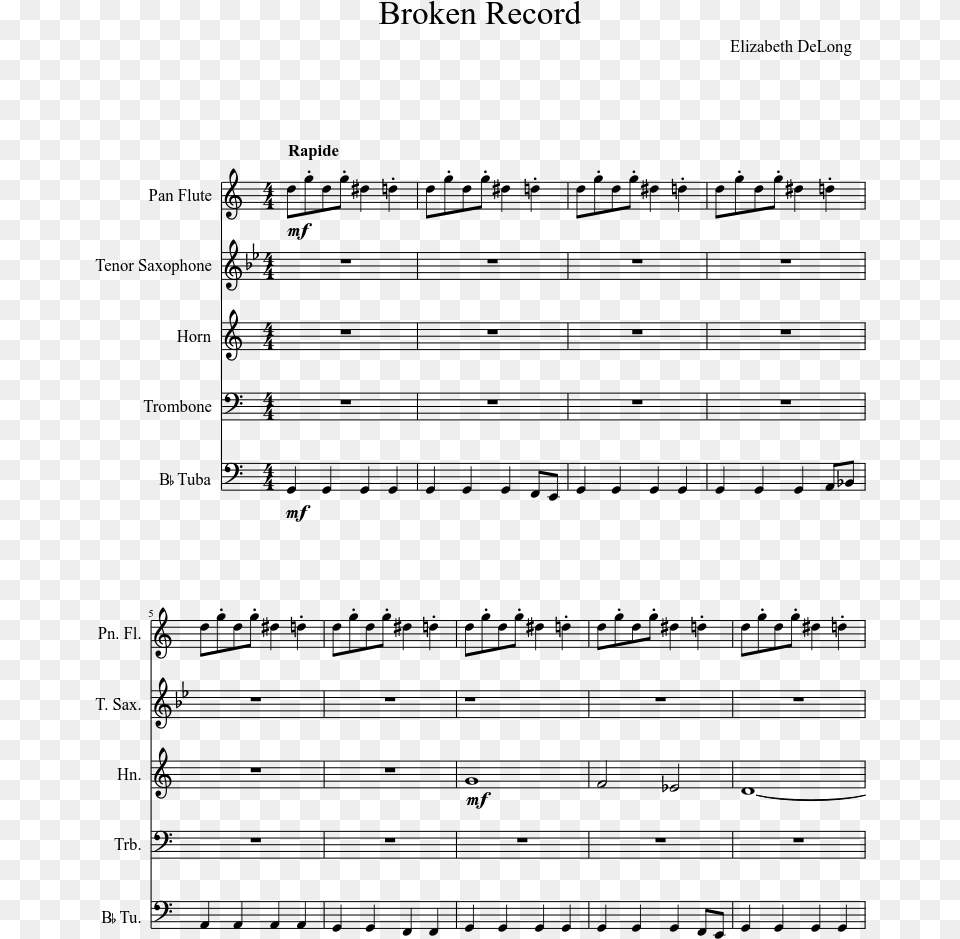 Instruments Lost In Thoughts All Alone Clarinet Sheet Music, Gray Free Png Download