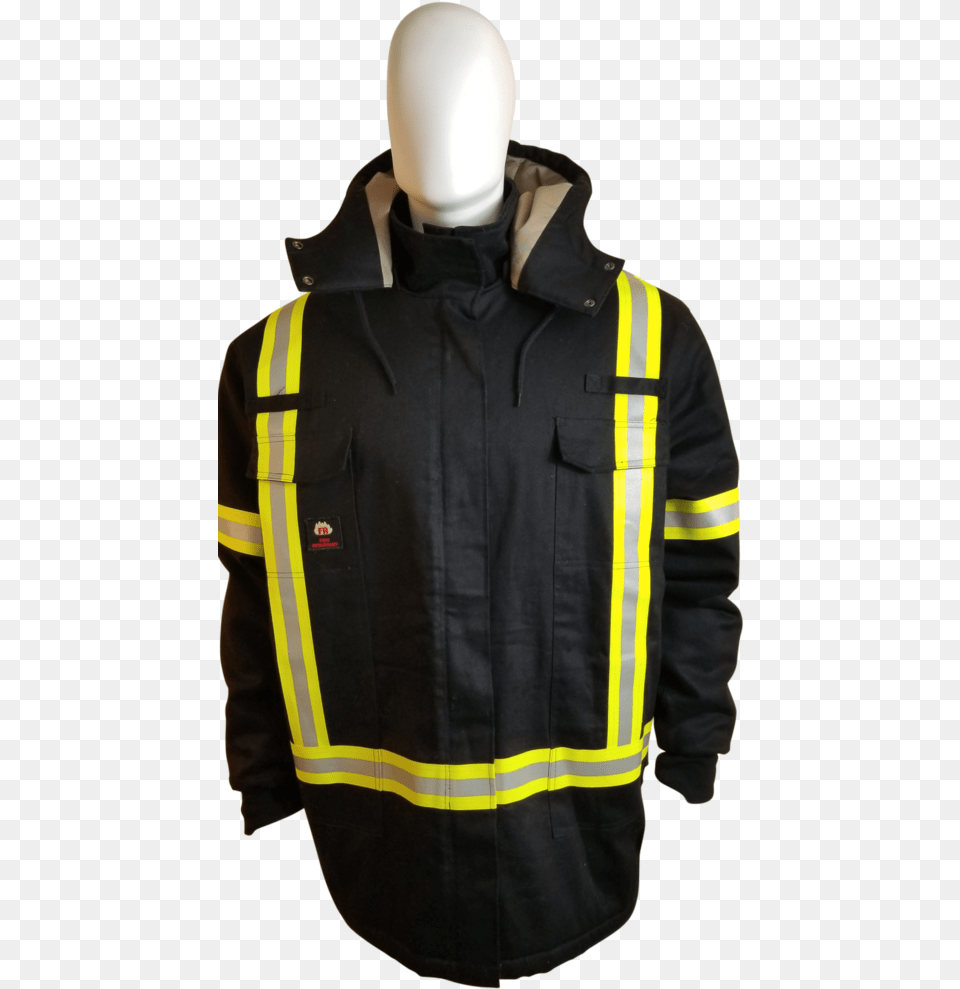 Insulated Black Coat Fr And Arc Rated Cat4 Pocket, Clothing, Jacket, Vest Free Png