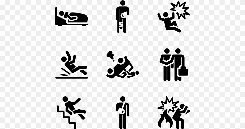 Insurance Human Pictograms Accidents Icon, Gray Free Png