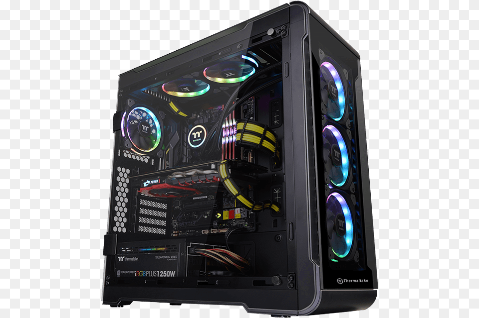 Intel Z390 Tower Desktop Pc Thermaltake View 32 Tempered Glass Rgb Edition Mid, Computer Hardware, Electronics, Hardware, Computer Png Image